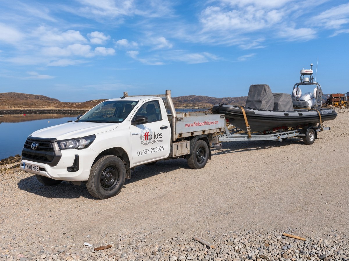 RIB on road trailer ready for UK-wide mobilisation