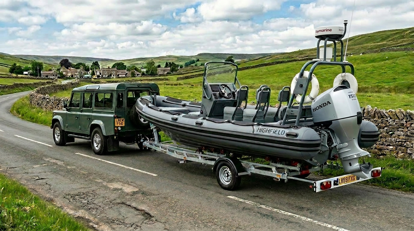 RIB on road trailer ready for UK-wide mobilisation